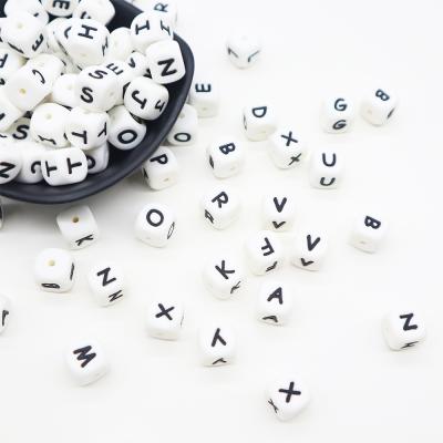 China Other Factory Wholesale 2021 Melikey Soft Silicone Beads Loose Alphabet Beads for sale