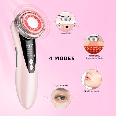 China Pore ​​Shrinking 5 in 1 Skin Tightening Face Massager Iontophoresis Led Photon Skin Care Machine for sale