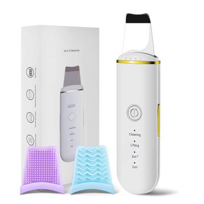 China Beauty Equipment DEEP CLEANING Dead Skin Peeling Spatula EMS Electric Ultrasonic Facial Skin Scrubber for sale