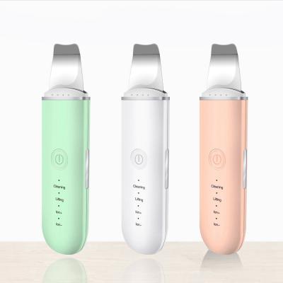 China Electric Equipment Home Microcurrent Ultrasonic Ion Beauty Use Skin DEEP CLEANING Facial Scrubber for sale