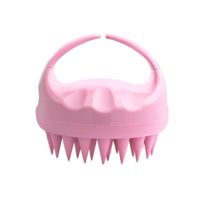 China Waterproof Pink Round Shape Hair Washing Comb Silicone Body Bath Shampoo Brush Hair Scalp Massager for sale