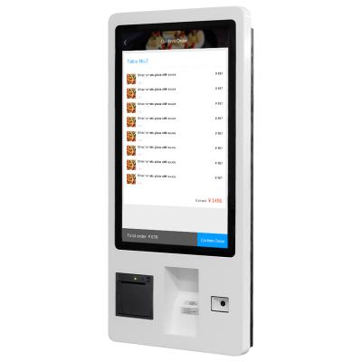 China 23.6 Inch Shopping Mall / Restaurant Food Ordering POS Barcode Reader POS System Self Pay Terminal Kiosk for sale