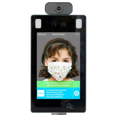 China 8 Inch Face Recognition Tempered Scanner SK-8A No-contact Access Control Temperature Terminal Device for sale