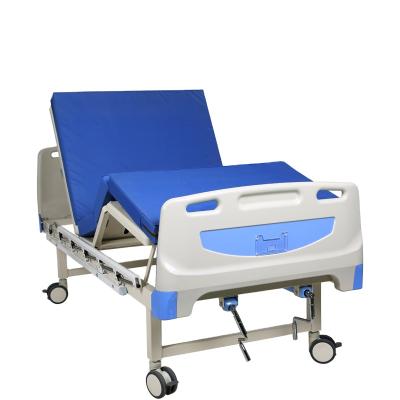 China Hospital Bed Manual 2 Crank Medical Hospital Beds For Clinic Patient Unused Hospital Bed With Passive Slow Down Dining Table for sale