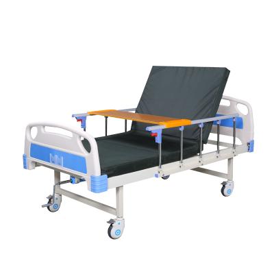 China Manual Hospital Bed 2 Cranks Hospital Bed With ABS And Aluminum Headboard Alloy Rail for sale