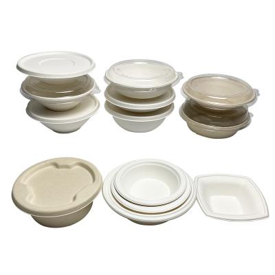 China Disposable Biodegradable Sugarcane Paper Bagasse Soup Bowls Sugar Cane Salad Bowl Compostable for sale