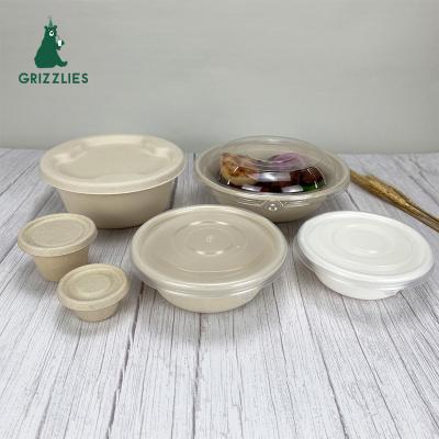 China Disposable Disposable Sugar Cane Pulp Box Food Packaging Salad Soup Bowl Compostable Takeout Bowl for sale