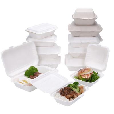 China Bagasse 3 Compartment Food Container Cana Takeaway Food Biodegradable/Compostable Sugar Cane Bagazo Container for sale