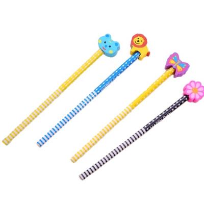 China School Or Gift Pencil Direct Sales Customize Children'sCartoon With Rubber Head HB Pencil Creative Log Pencil Elementary School Gift Stationery for sale