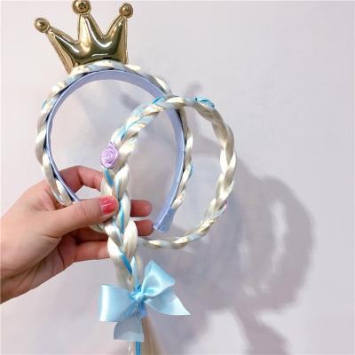 China OEM New Soft Promotion Princess Crown Woven Snow Soft Princess Color Children's Headband Hair Accessories for sale