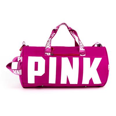 China Pink Overnight Travel Duffel Bag Gym Sports Weekender Women Girls Fitness Shoe Compartment Durable Cube Travel Duffel Bag in Tote for sale