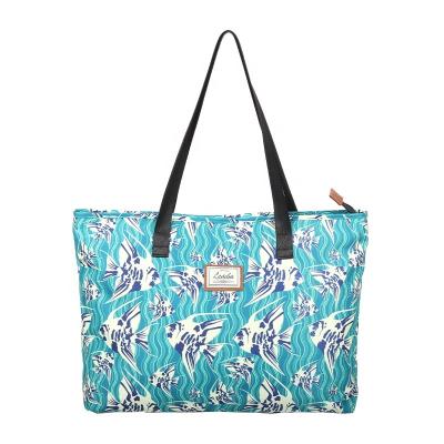 China Custom Reusable Reusable Foldable RPET Handbag Sublimation Female Shopping Tote Bag for sale