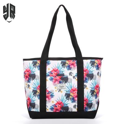 China Plaid Reusable Reusable Polyester Foldable Oversize Sublimation Printing Custom Tote for sale