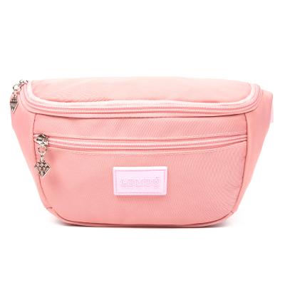 China Water Proof Customized High End Pink Bum Bag Girls Fanny Pack Waist Bag Belt Bag Women for sale