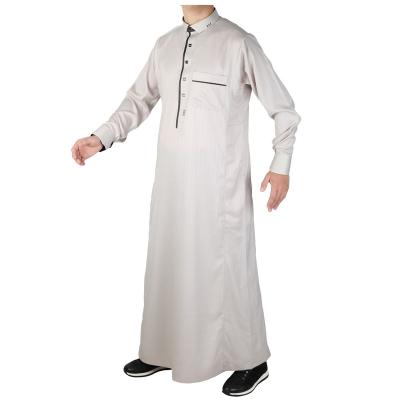 China Slim Design Waist Cuff Sheath Shiny Ethnic Islamic Arabic Muslim Man Dress Jubah Abaya Jalabya ​​Thobe Jalaba Boubou Clothing Kaftan Long for sale