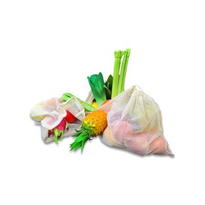 China OEM/ODM Handled Fruits And Vegetables Mesh 3 Pcs Sustainable Ecology Organic Cotton Net Bulk Bags for sale