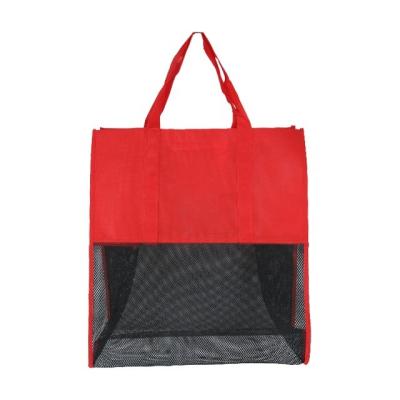 China Reusable Reusable OEM Carry On Grocery Mesh Non Woven Shopping Tote Bag With Logo for sale