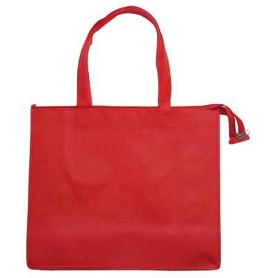 China OEM/ODM Custom Cloth Clothes Shopping Bags Grocery Eco-Friendly Reusable Custom Small Red Tote Zipper With Logos for sale