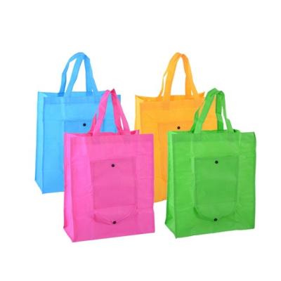 China Reusable Colorful Supermarket Shopping Handle Grocery Tote Bag Foldable Non Woven Reusable Custom Printed for sale