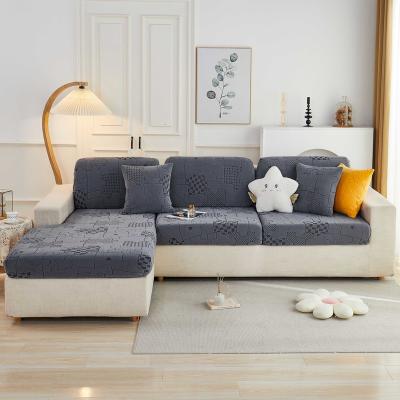 China Soft Hot Sale Jacquard Product Modern Jagged Pattern Cationic Velvet Sofa Cover For Sofa Couch Slipcover for sale