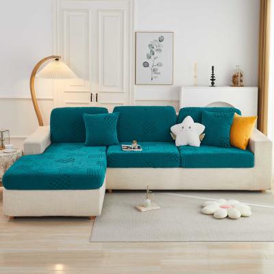 China 2023 Best Selling Soft Cationic Velvet Jigsaw Jacquard Sofa Cover For Sofa Couch Slipcover for sale