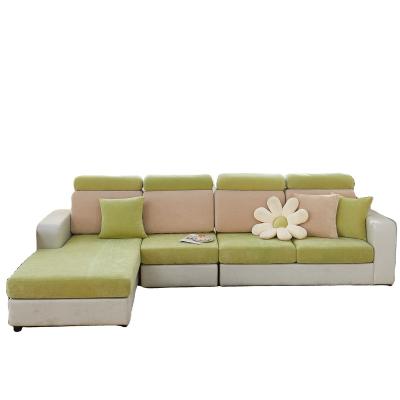 China Imperial L-Shaped Soft Khaki And Prasinous Concubine Sofa Covers Elastic Sofa Cover Removable In Living Room for sale