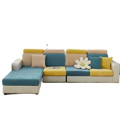 China Serenity Blue+Yellow+Khaki Concubine Sofa Covers Elastic Sofa Soft L-shaped Imperial Cover Removable In Living Room for sale