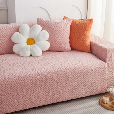 China Customized Soft Color Latest Design Removable Household Decoration Single Pastel Pink Sofa Covers Seat for sale