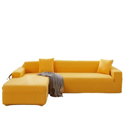 China Wholesale Soft Elastic Stretch 1/2/3/4/5 Seat Sofa Slipcovers For Sofa Cover Case Protector Remova Lemon Yellow for sale