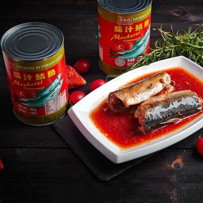 China Professional Factory Canned 425g Canned Mackerel Tin Fish In Tomato Sauce for sale