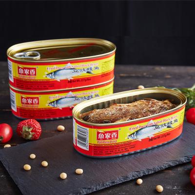 China Canned Fish Supplier 227g Canned Fried Dace In Oil With Salted Black Bean for sale