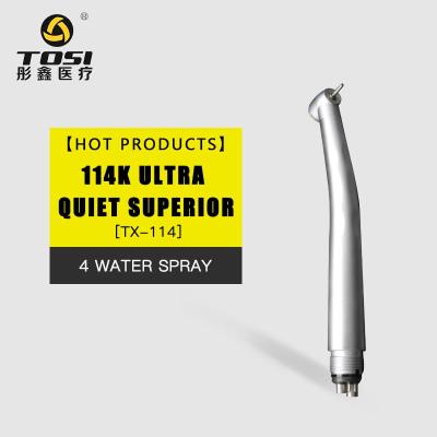 China Metal TOSI Quiet Ultra High Speed ​​Dental Handpiece Four Upper / Two Hole Lower Thrust With Four Water Jet for sale