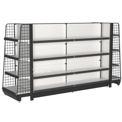 China Double Sided Supermarket Equipment Shelves Gondola Shelf Supermarket Shelving Store Display Racks for sale