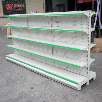 China Double Sided Mini Supermarket Shopping Trolley Colored Shelves For Tools Grocery Equipment Used for sale