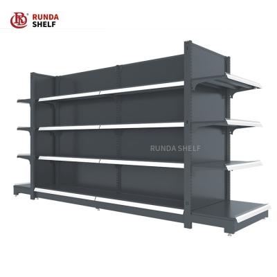 China Foshan Double Sided Gondola Shelving Supermarket Shelves Show Rack Supermarket Shelves Gondola Shelving for sale