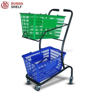 China Black Unveiling Supermarket Shopping Trolley Price Playmarket Trolley With Wheels for sale