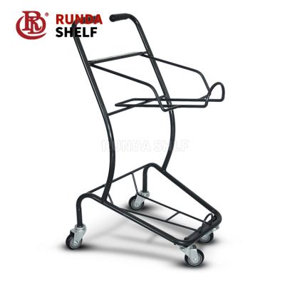 China With 2 Baskets RD-STG Checkout Manufacturers Picking Supermarket Rack Shopping Cart for sale