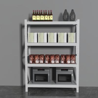 China Easy To Install Good Prices Warehouse Rack Goods Storage Adjustable Steel Metal Shelf With Four Layers for sale