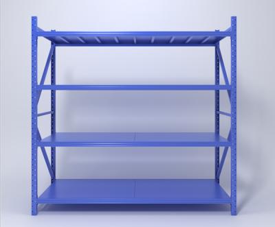 China Easy To Install Adjustable Warehouse Rack Goods Storage Steel Metal Shelf With Four Layers Good Price for sale