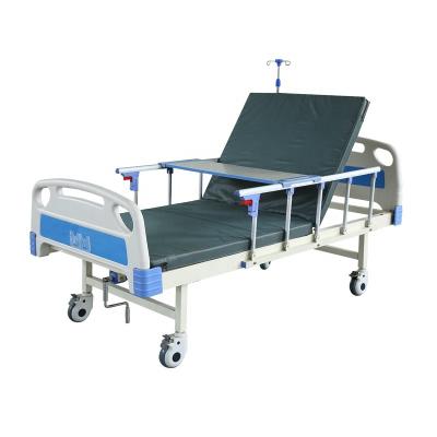 China Metal For The Elderly And Patient With Manual Hospital Bed Mattress Homecare Nursing Home Hospital Bed for sale