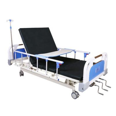 China Health Care 3 steel medical crank manufacturing bed triple function manual medical hospital bed for sale