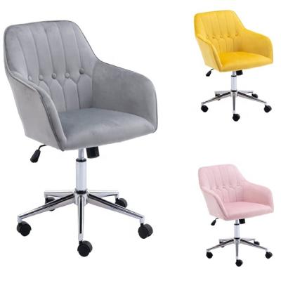 China Wholesale Adjustable Velvet Detachable Study Rotation Leisure (Height) Compact Chair for sale