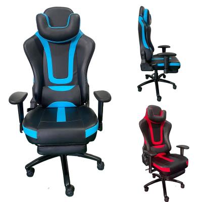 China Other Factory Direct Sales Ergonomic Comfortable PU Leather Office Chair Racing Gaming Chair With Stool for sale