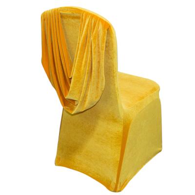 China High Quality Velvet Stretch Drapery Velvet Chair Cover Chair Cover Wedding Decoration for sale