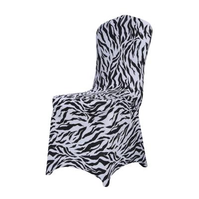 China Popular zebra printed zebra printed spandex covers for chairs party wedding events for sale