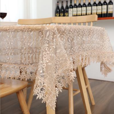 China European Classical Lace Tablecloth Table Cover Style Floral Embroidery Elegant and Graceful Tablecloth Top Decoration for sale