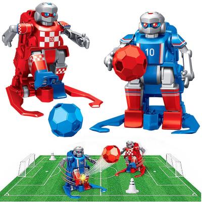 China Simple and Sensitive to Control RC Robot Football Soccer Battle Party Toys Kids Interactive Toy Robot Remote Control Kits with Soccer Goal Frame and Stage Mat for sale