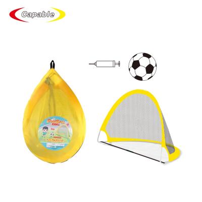 China Portable Kids Sports Game Football Game Toys Portable Practice Pop Up Mini Folding Soccer Goal With Handbag for sale