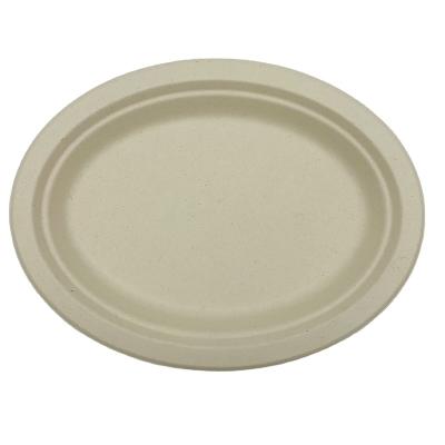 China New Disposable Waterproof Biodegradables Bagasse Microwavealbe Disposable Dish for sale