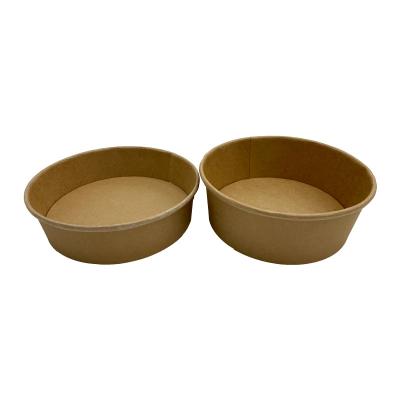 China 2022 Hign Quality Disposable Kraft Paper Salad Biodegradable Disposable Soup Bowl With Lid for sale